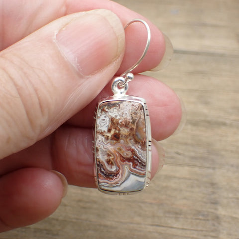Sterling Silver Crazy Lace Agate Earrings