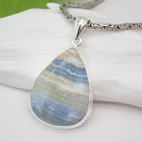 Blue Scheelite Sterling Silver Pendant