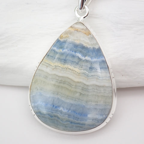 Blue Scheelite Sterling Silver Pendant