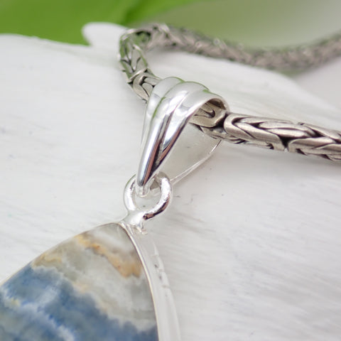 Blue Scheelite Sterling Silver Pendant