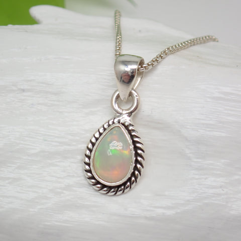 Ethiopian Opal Sterling Silver Pendant