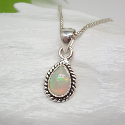 Ethiopian Opal Sterling Silver Pendant