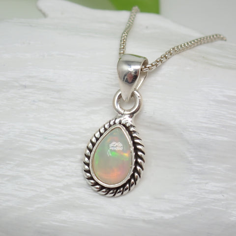 Ethiopian Opal Sterling Silver Pendant