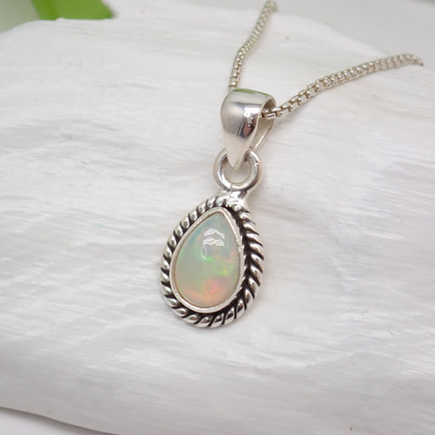 Ethiopian Opal Sterling Silver Pendant