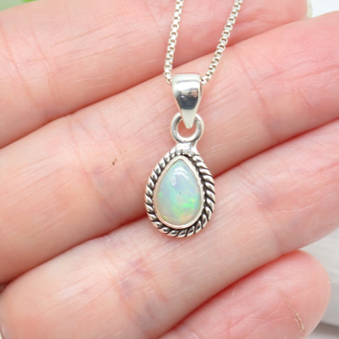 Ethiopian Opal Sterling Silver Pendant