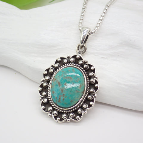 Kingman Turquoise Sterling Silver Pendant