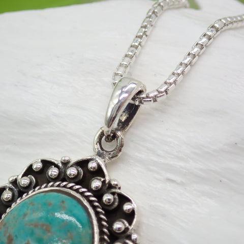 Kingman Turquoise Sterling Silver Pendant