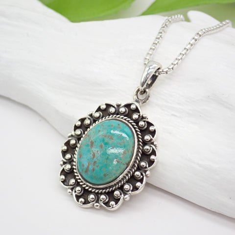 Kingman Turquoise Sterling Silver Pendant