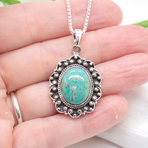 Kingman Turquoise Sterling Silver Pendant