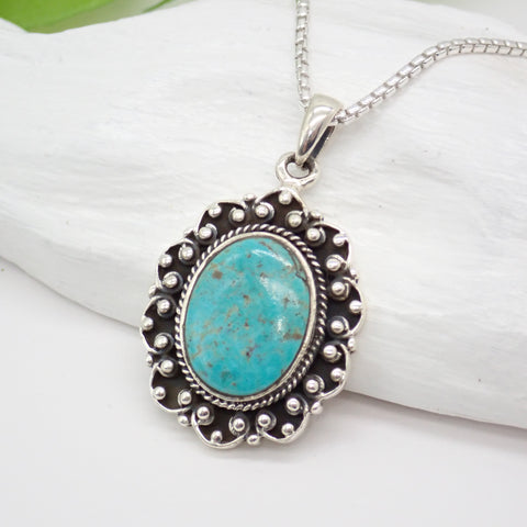 Kingman Turquoise Sterling Silver Pendant