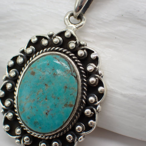 Kingman Turquoise Sterling Silver Pendant