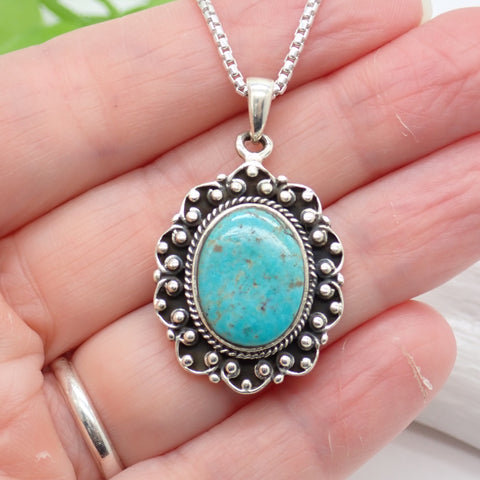 Kingman Turquoise Sterling Silver Pendant