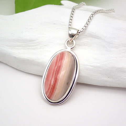 Rhodochrosite Sterling Silver Pendant