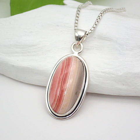 Rhodochrosite Sterling Silver Pendant