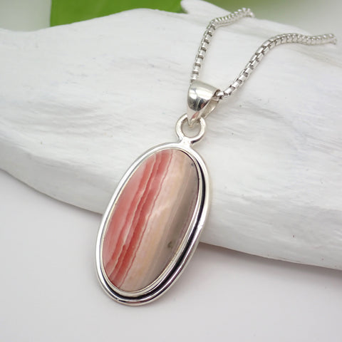 Rhodochrosite Sterling Silver Pendant