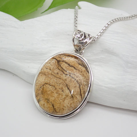 Picture Jasper Sterling Silver Pendant