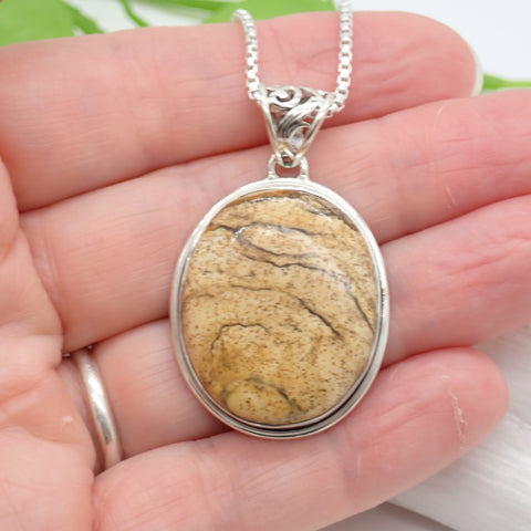 Picture Jasper Sterling Silver Pendant