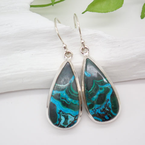 Azurite-Malachite Sterling Silver Earrings