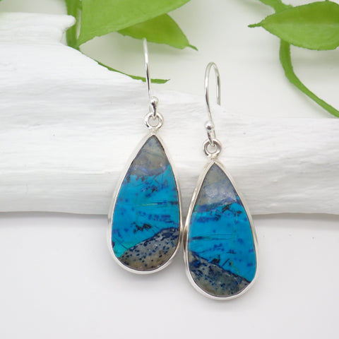 Chrysocolla Sterling Silver Earrings