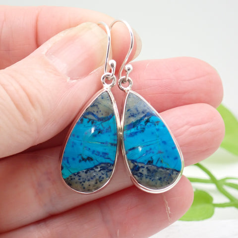 Chrysocolla Sterling Silver Earrings