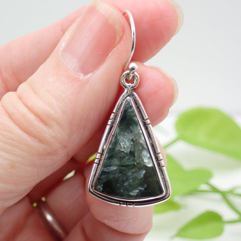 Seraphinite Sterling Silver Earrings