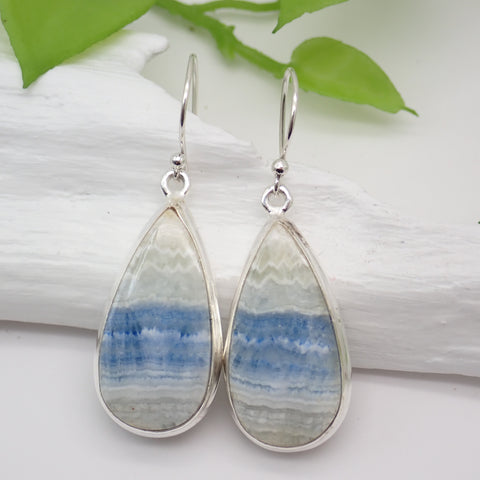 Blue Scheelite Sterling Silver Earrings