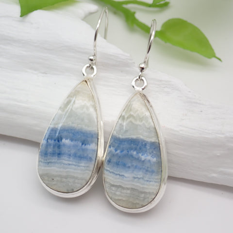 Blue Scheelite Sterling Silver Earrings