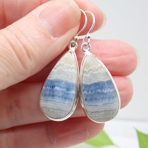 Blue Scheelite Sterling Silver Earrings