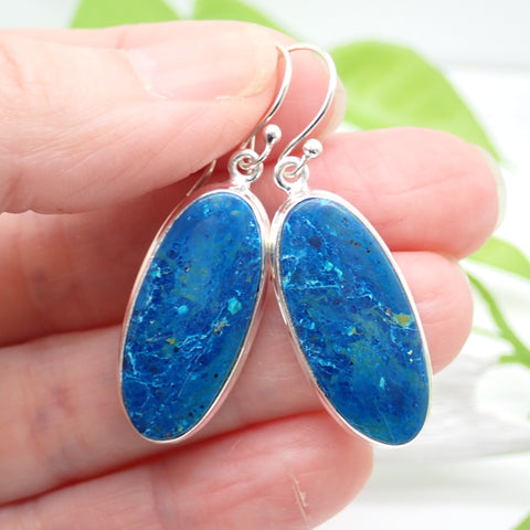 Shattuckite Sterling Silver Earrings