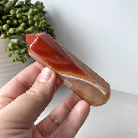 Orange Banded Agate Wand