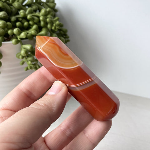 Orange Banded Agate Wand