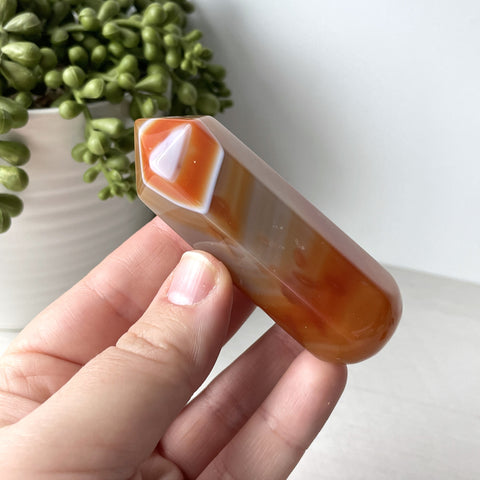 Orange Banded Agate Wand