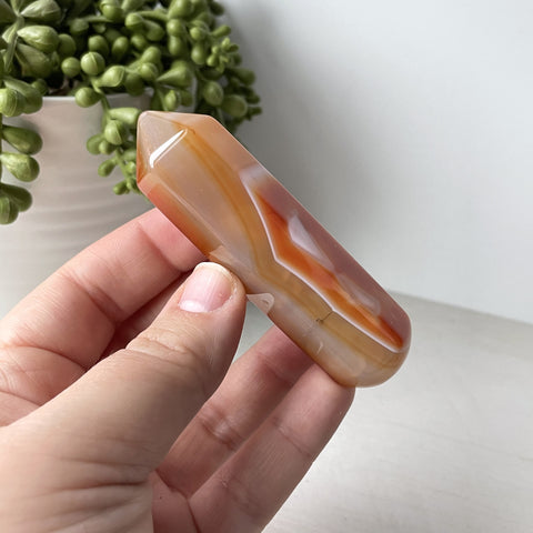 Orange Banded Agate Wand