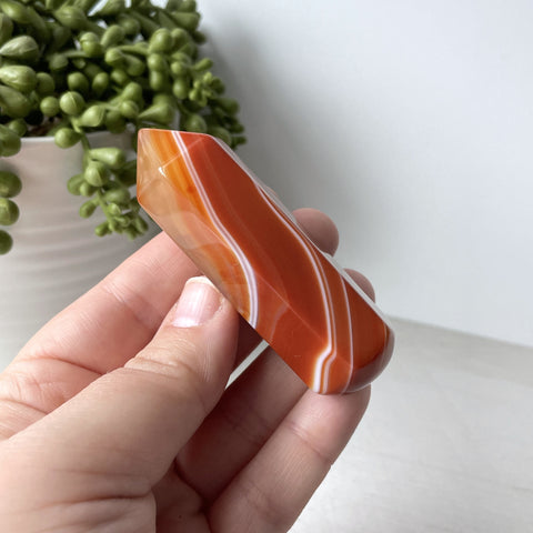 Orange Banded Agate Wand