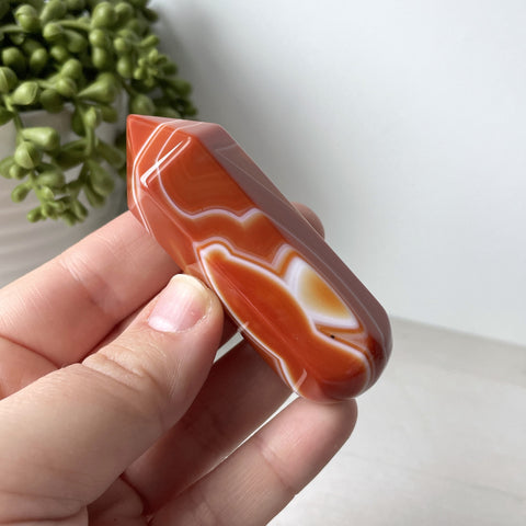 Orange Banded Agate Wand