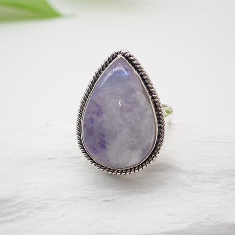 Purple Moonstone Sterling Silver Ring - Size 7