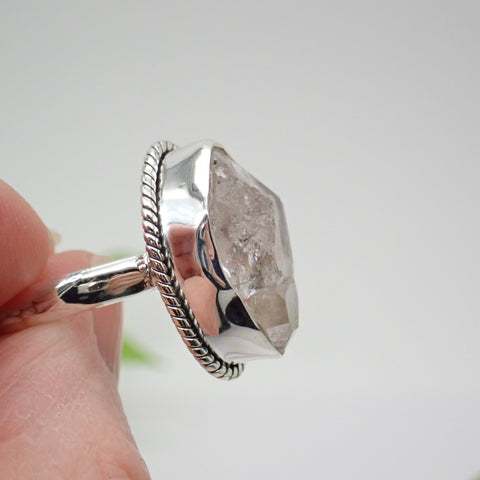 Herkimer Diamond Sterling Silver Ring - Size 10