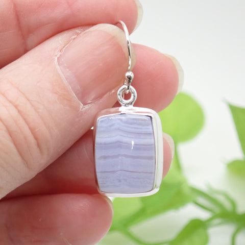 Blue Lace Agate Sterling Silver Earrings