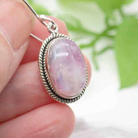 Pink Moonstone Sterling Silver Earrings