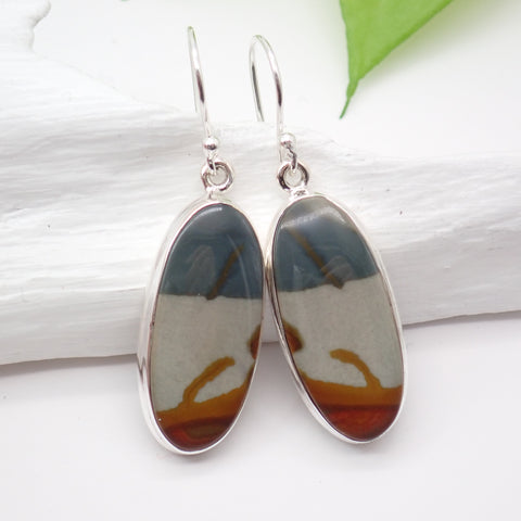 Picture Jasper Sterling Silver Earrings