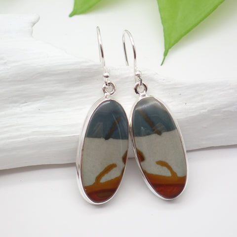 Picture Jasper Sterling Silver Earrings