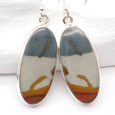 Picture Jasper Sterling Silver Earrings