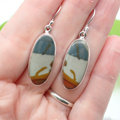 Picture Jasper Sterling Silver Earrings