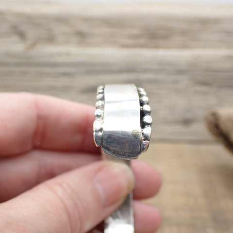 Heavy Weight Sterling Silver Cuff Bracelet By Johnathan Nez