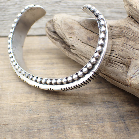 Heavy Weight Sterling Silver Cuff Bracelet By Johnathan Nez