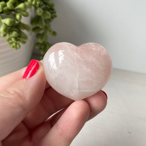 Rose Quartz Puffy Heart