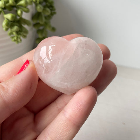 Rose Quartz Puffy Heart