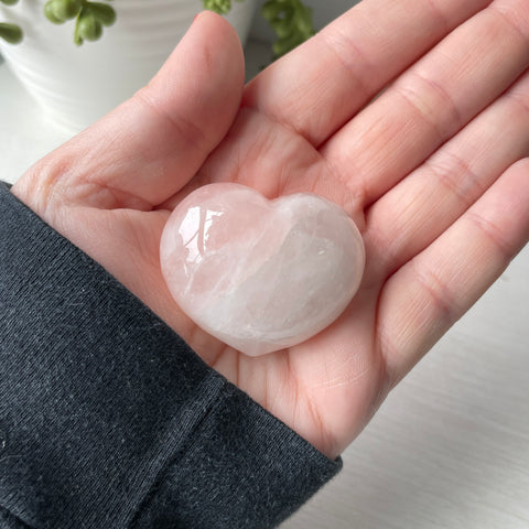 Rose Quartz Puffy Heart