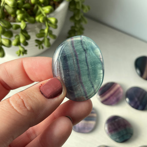 Rainbow Fluorite Worry Stone