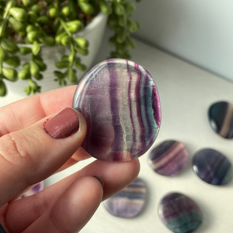 Rainbow Fluorite Worry Stone